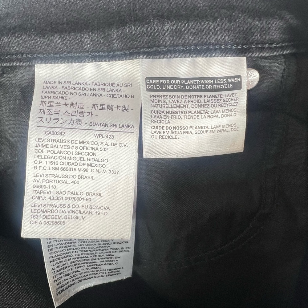 Women's Levi’s 505 Straight Black Jeans - Picture 7 of 8